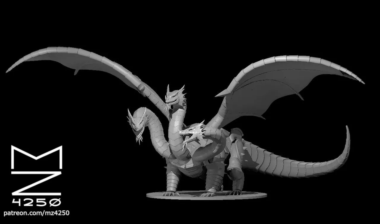 Three Headed Clockwork Dragon by MZ4250 | Download free STL