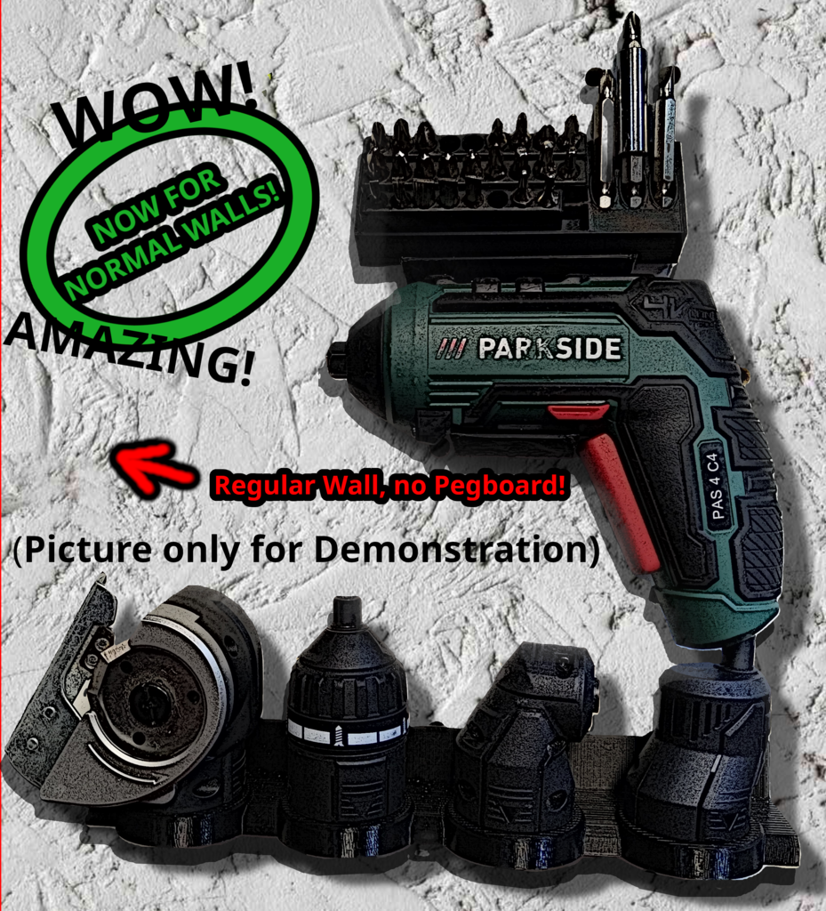 Parkside PAS4 Mini Cordless Screwdriver And Wallmounted Acessories