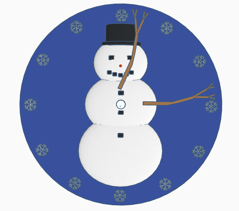 Winter wonderland Snowman Clock