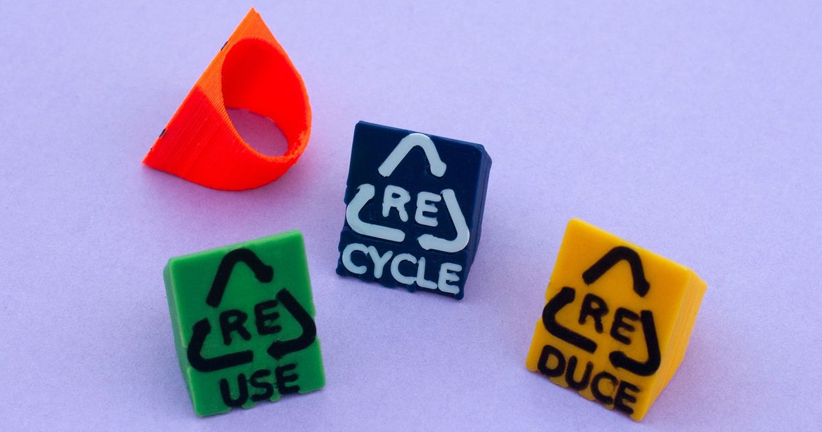 Customizable recycling symbol rings: Signet, embossing and engraving by ...