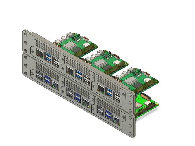 10' Server Rack Panel - 1U - 3P - RPI 3/4/5
