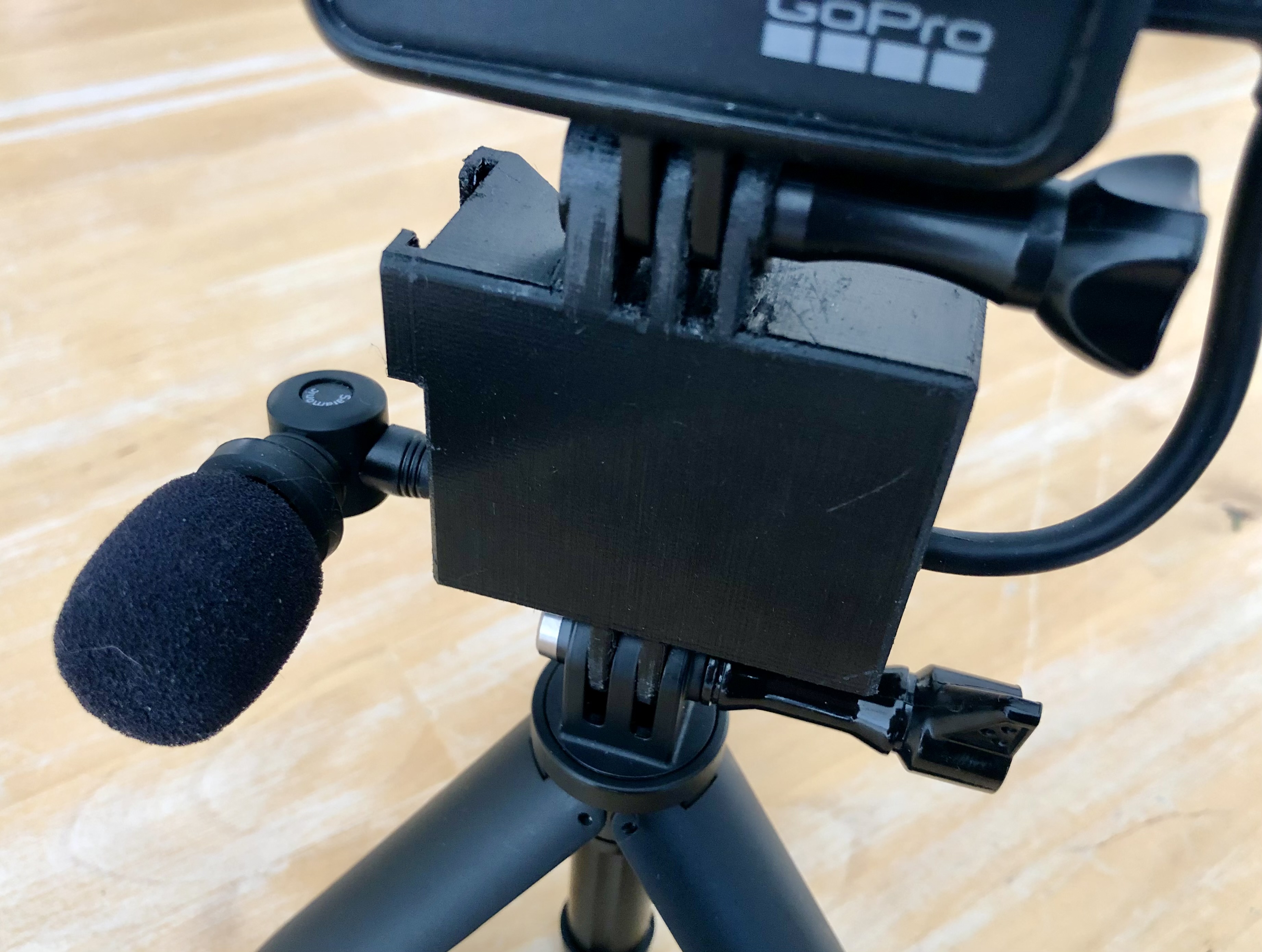 GoPro Mic Adapter Holder Hero 7 etc by Jocke Selin Download free STL