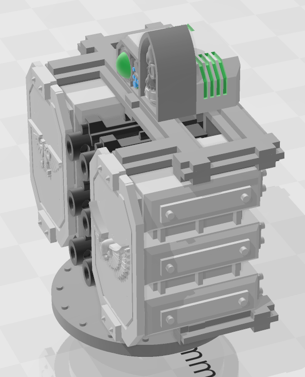 Hurricane Bolter frame for Aegis turret or Tarantula base - WH40k