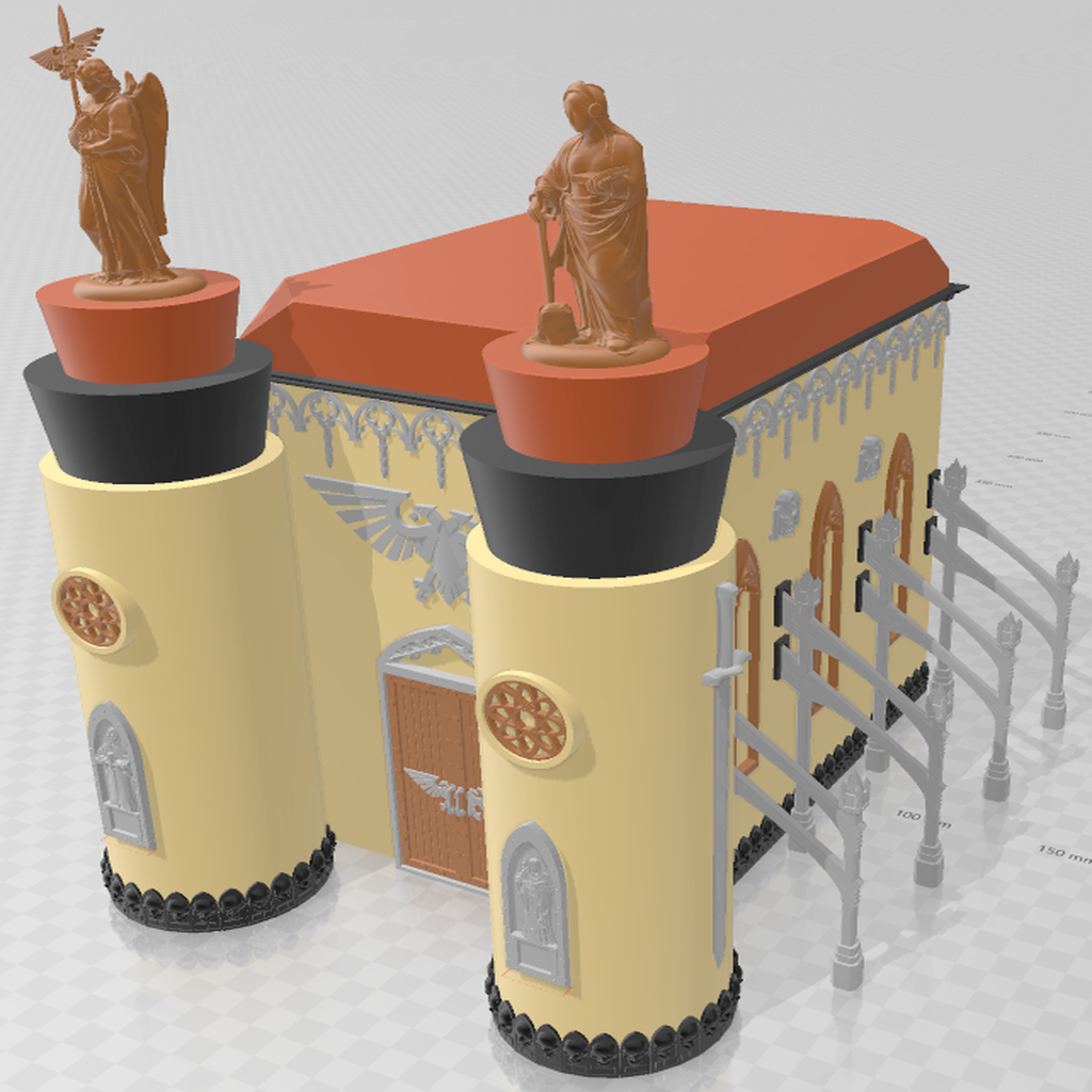 DIY - Imperial Church - cardboard, soda cans - WH40k