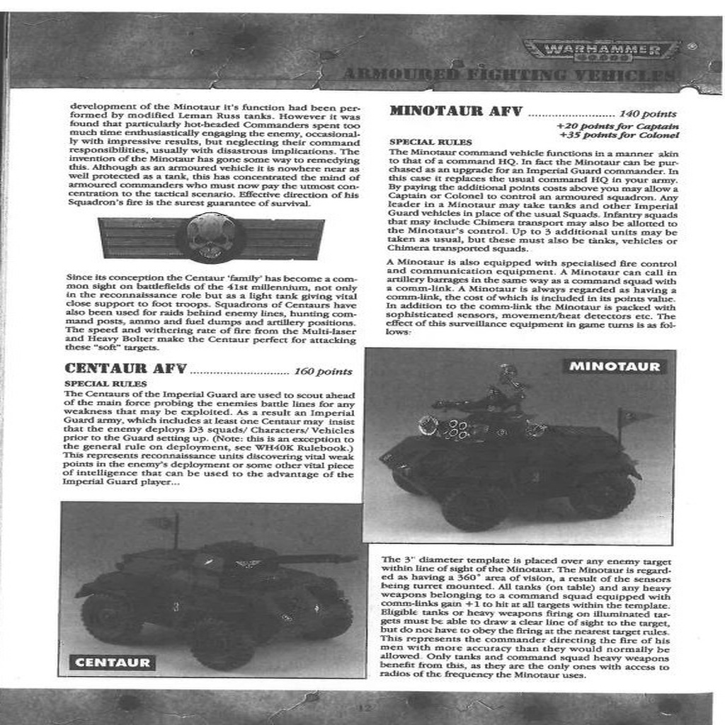 Minotaur C.V. (lost STC) - WH40k