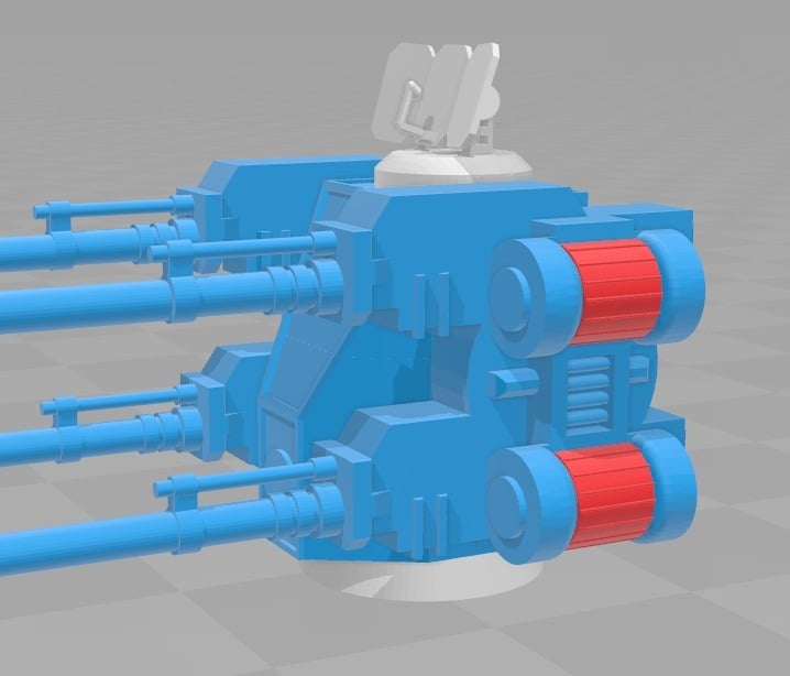 Alternate radar for 28mm Quad Anti-Air Turret + Base Ring & Ammo Covers