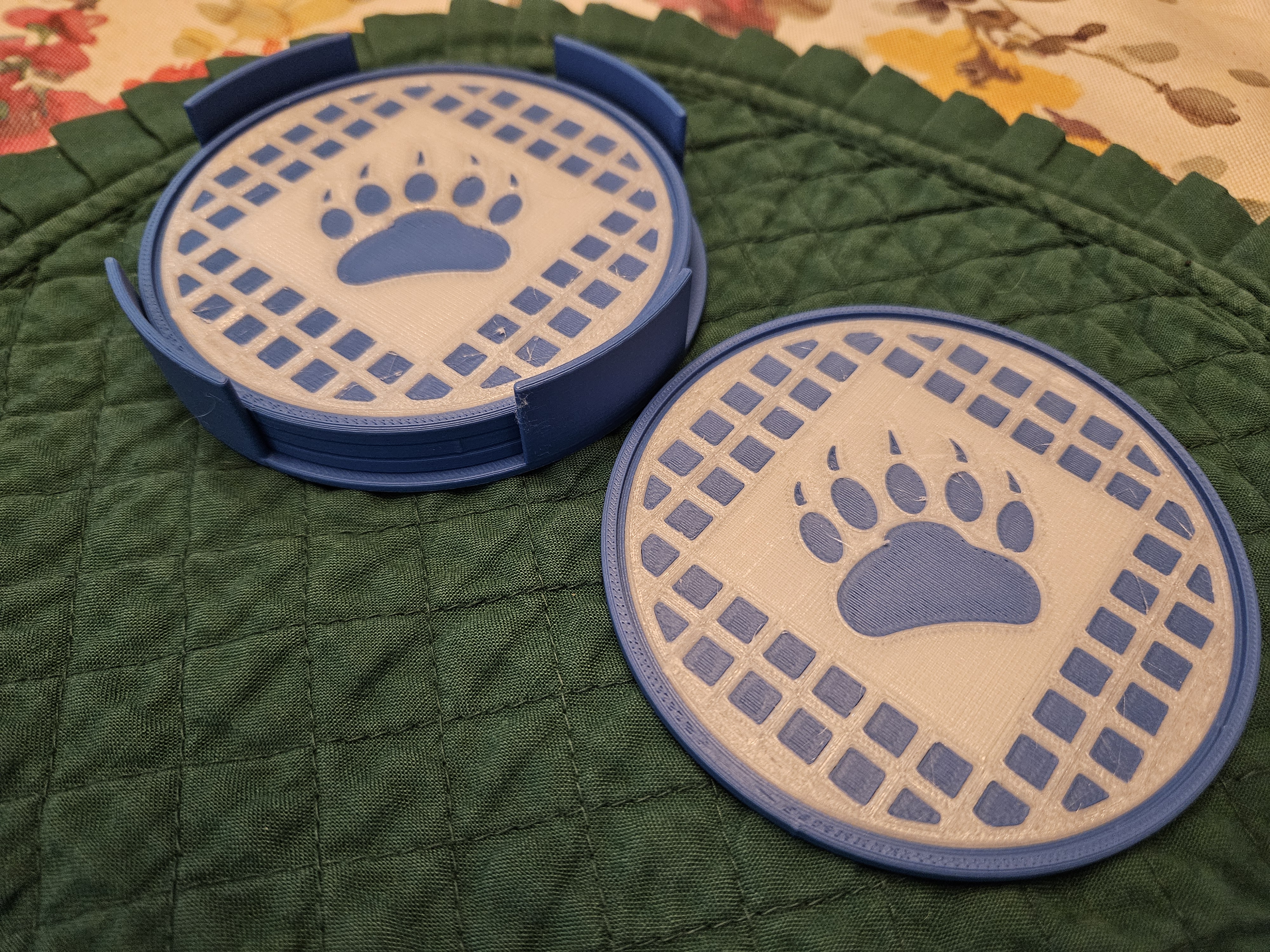 Coaster with TPU Bear Paw Inlay