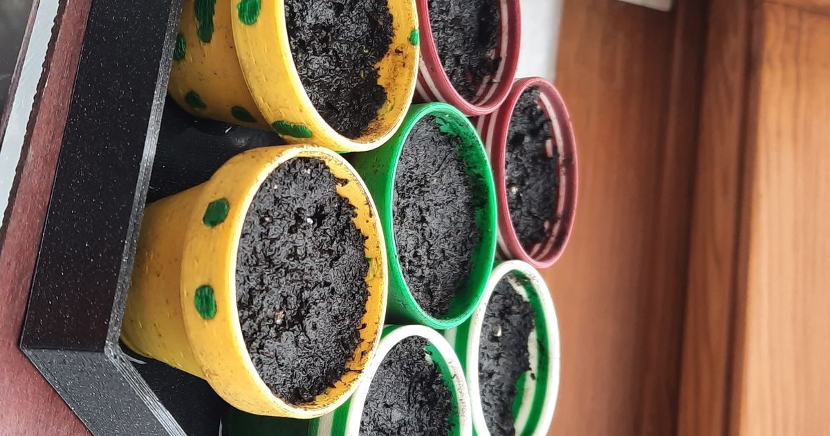 Mini flower pots for seeds or succulents by Thommyfix Download free