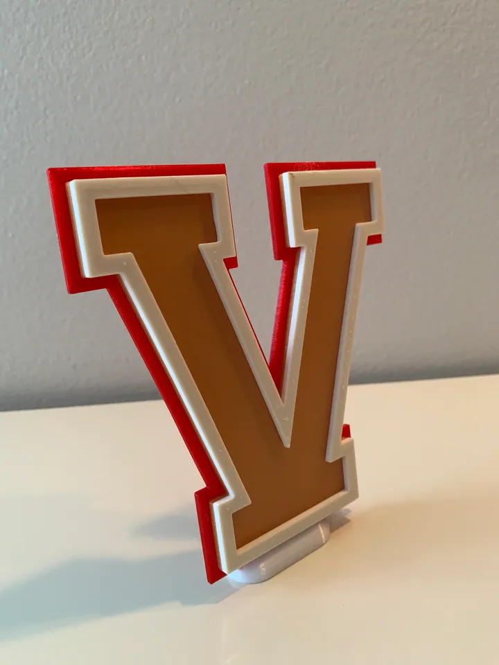 Alphabet Letter 'V' - Sport/School Colors by Art G, Download free STL  model