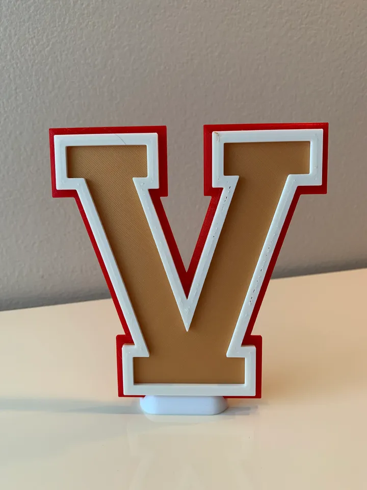 Alphabet Letter 'V' - Sport/School Colors by Art G, Download free STL  model