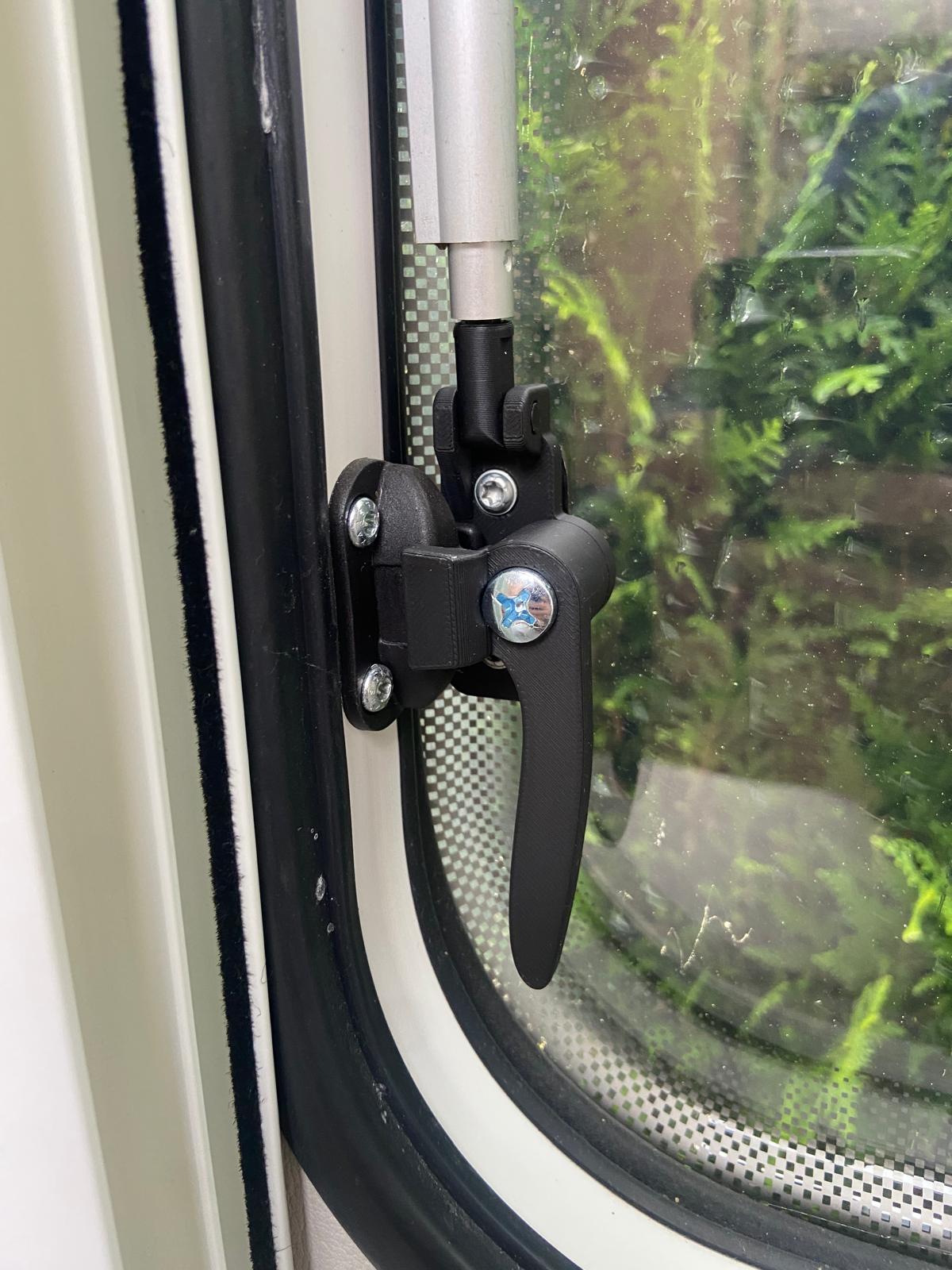 Caravan Window Handle Replacement with Support Rod Clip