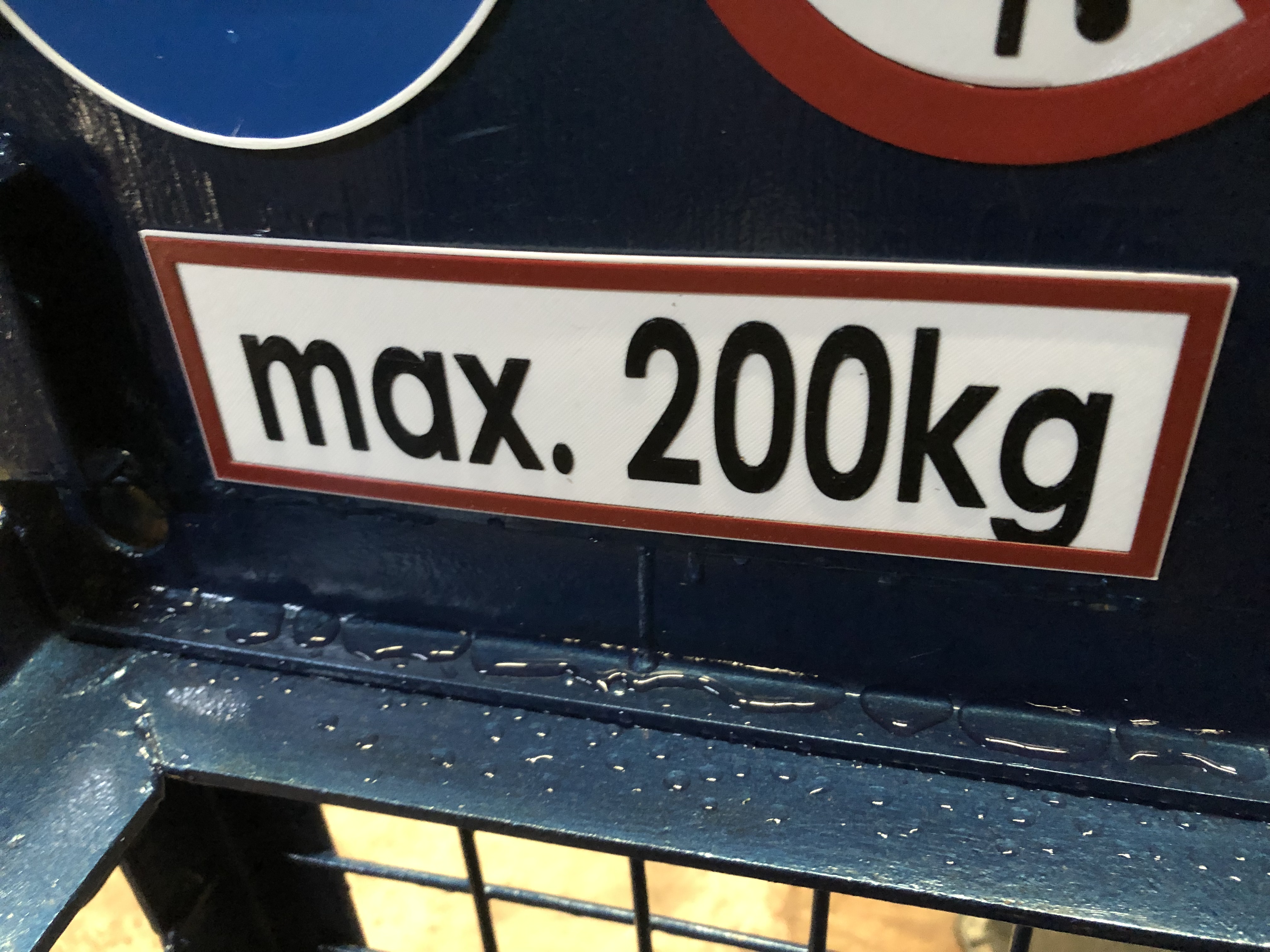 Schild max. 200kg
