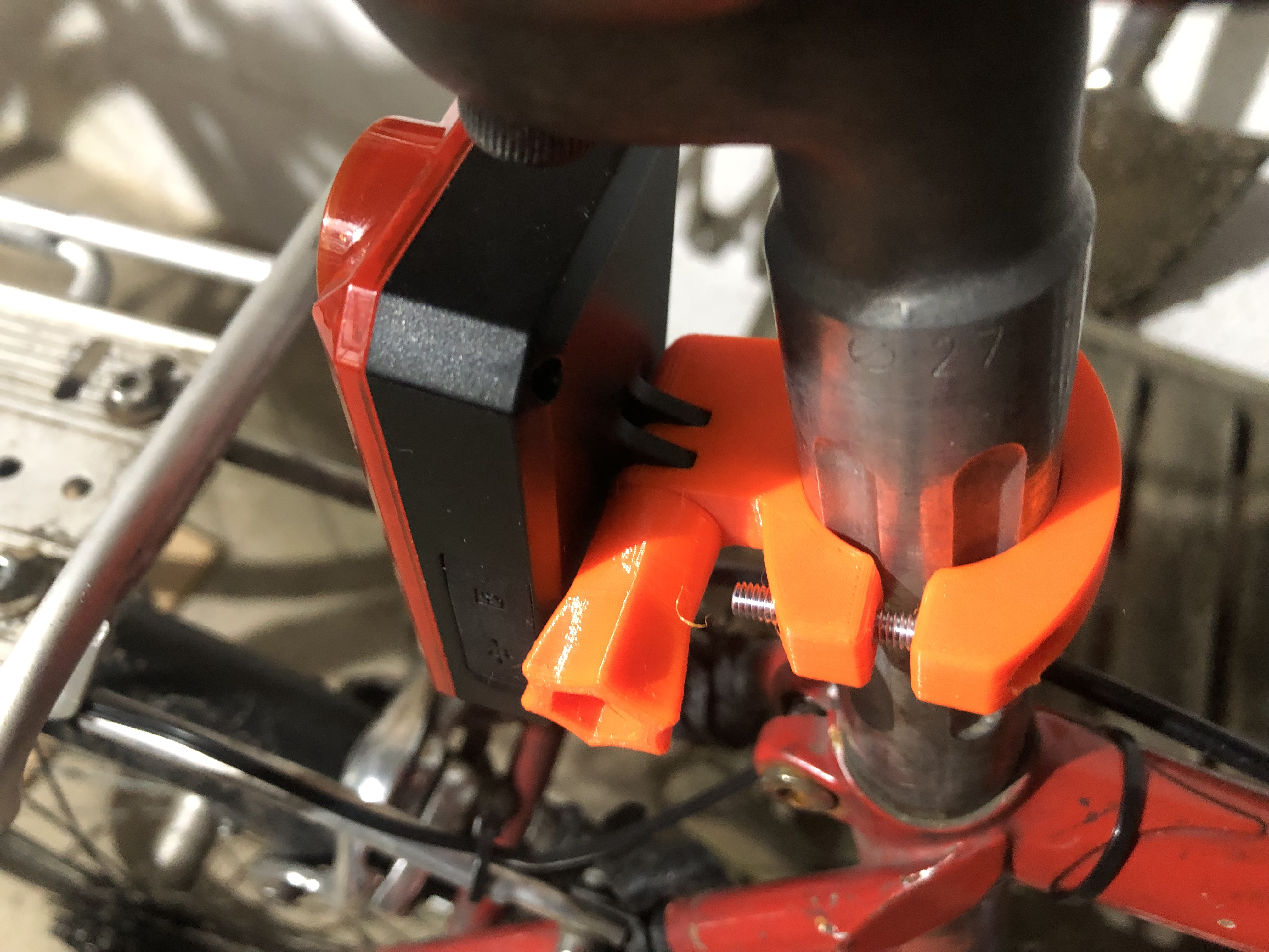 Bike rear light/GoPro clamp with hidden fastners