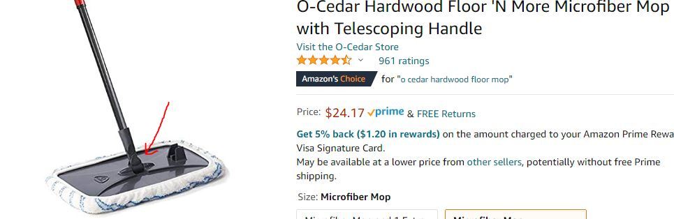 O-Cedar Hardwood Floor 'n More Microfiber Mop Handle