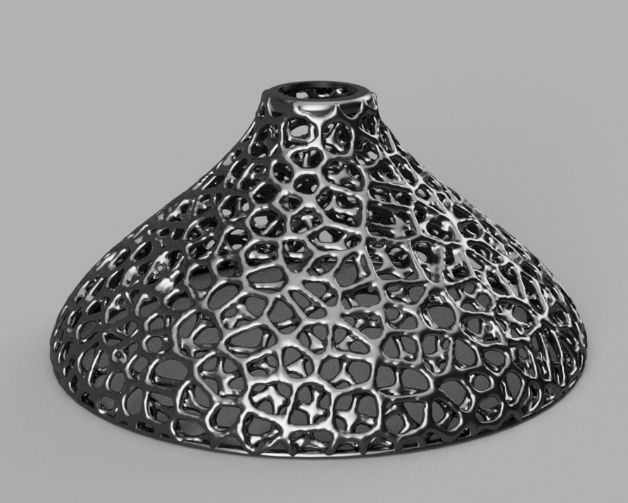 Small Curved Voronoi Lamp Shade