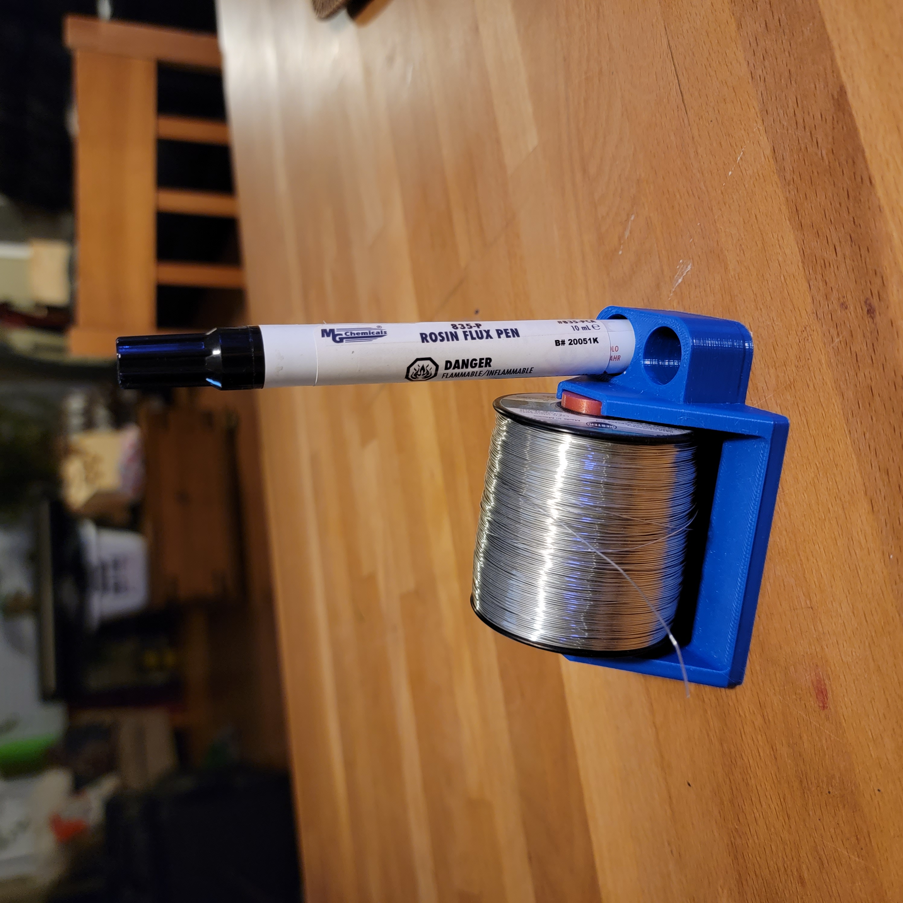 Solder spool and flux pen holder