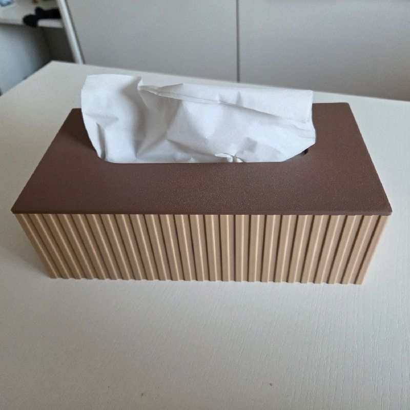 Modern Ribbed Tissue Box Cover – Fits Standard Box by MeltMotive ...