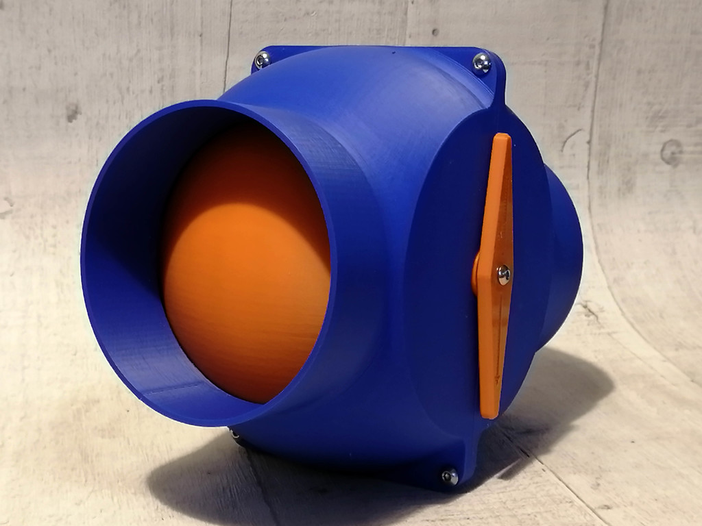 100mm / 4" Truncated Ball Valve Type Non-Clog Blast Gate for Workshop Dust Extraction Network