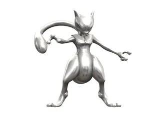 Mewtwo, Pokémon 3D Printed Figure, Fan Art Model Kit Statue for Collectors  