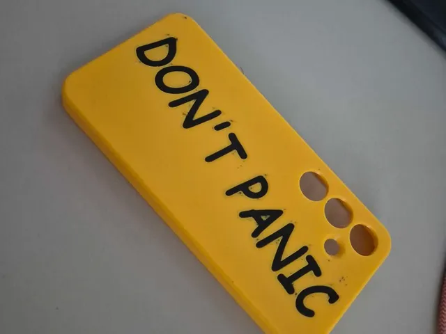 REMIX OF lucas_sp12's Samsung S24 TPU Case With Text Don't Panic Written In Large friendly Letters On It's Back