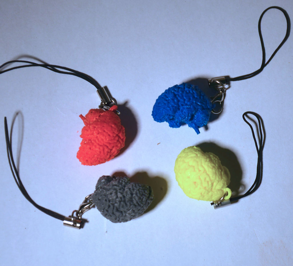 Keyring pendant human brain.