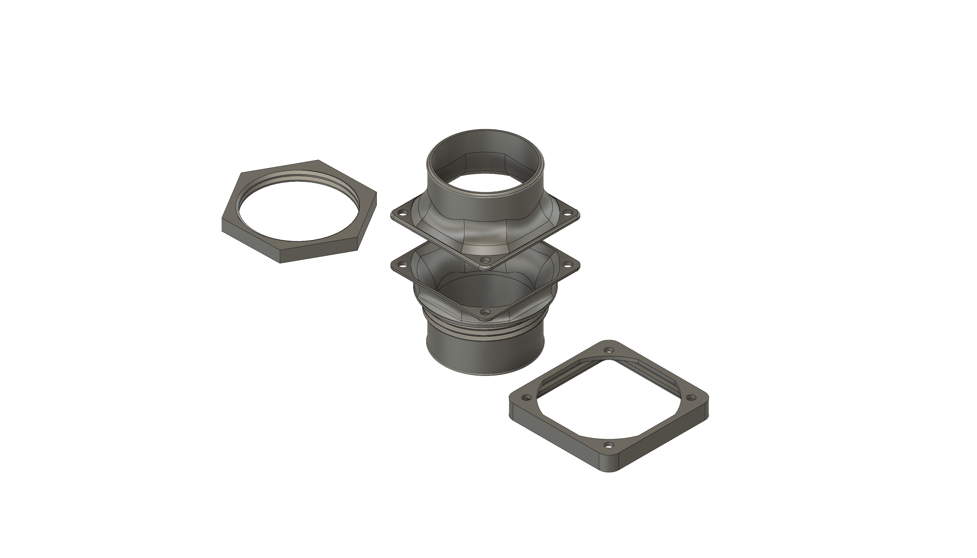 Housing grommet with 60mm fan for 2 inch / 50mm hose (Ikea-Lack)