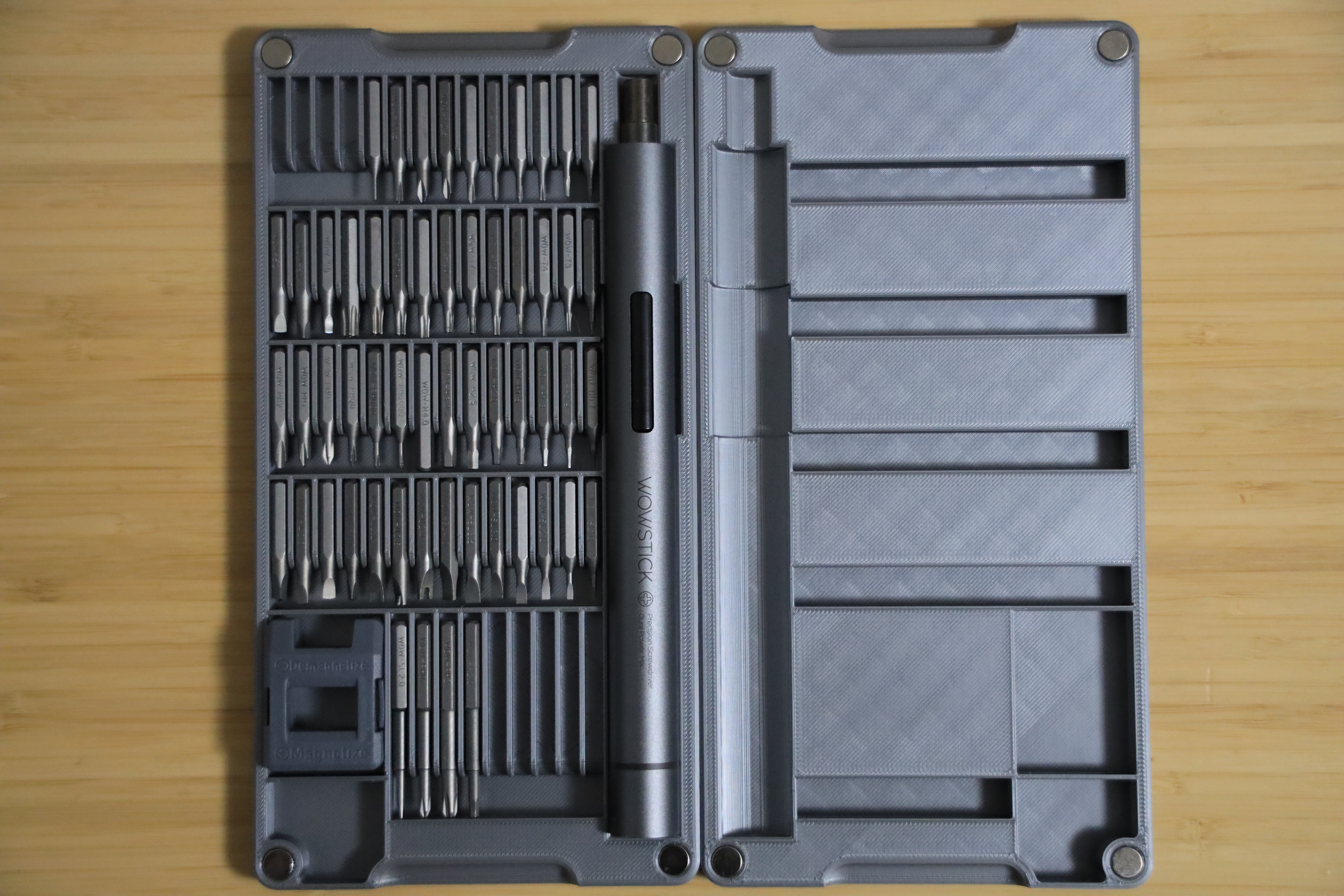 Wowstick case with magnetic bit holders, parametric