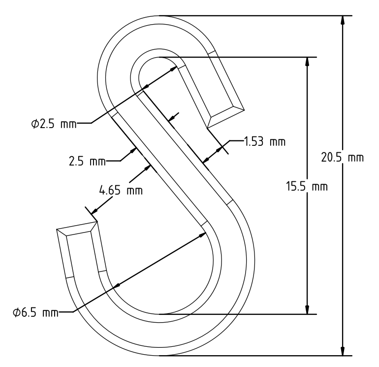 Miniatura 3 do modelo 3D Small S-hook 2.5/6.5mm