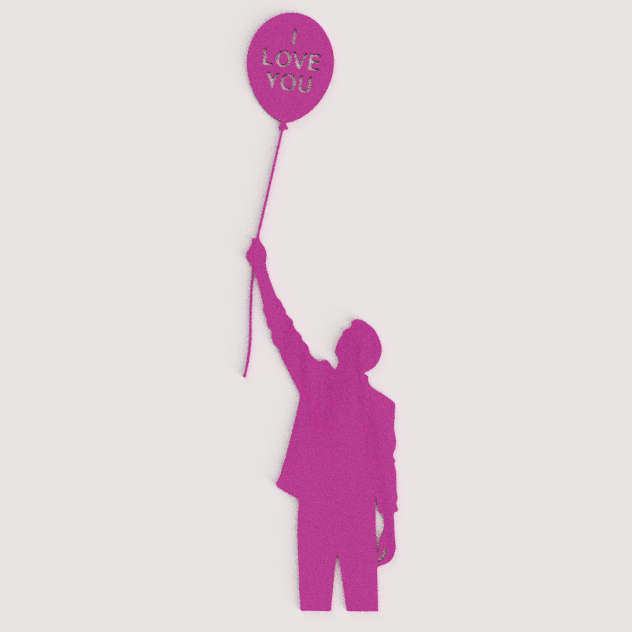 Love Balloon Silhouette – Romantic Heart Balloon Wall Art | Minimalist Valentine & Love Decor | Easy 3D Print 3D model