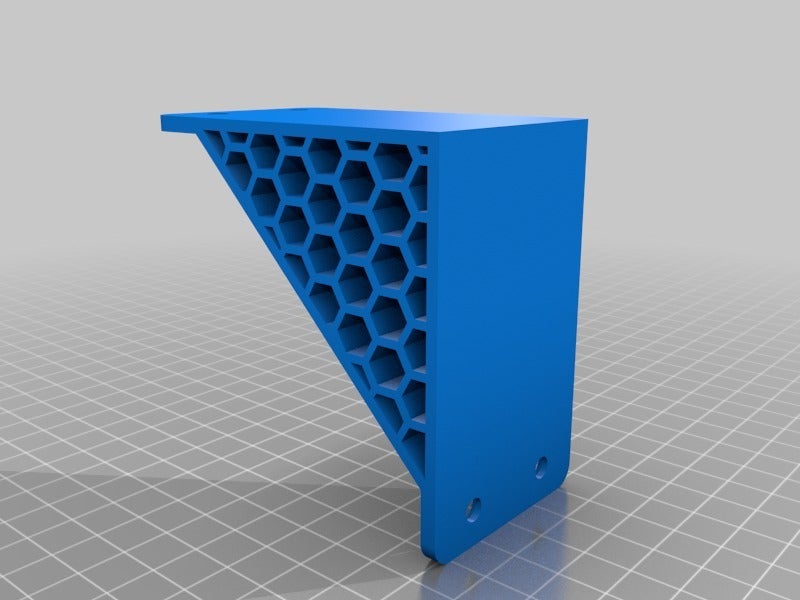 Miniatura 4 do modelo 3D Angle bracket with hexgon pattern for Ikea lack enclosure