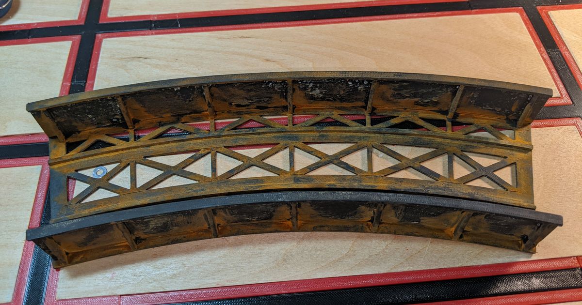 HO Scale Curved Steel Girder Bridge by SDHayes Download free STL