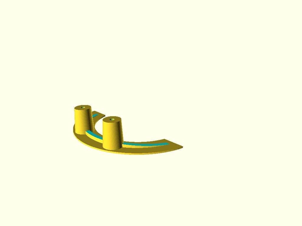 OpenSCAD Arched Closet Handle