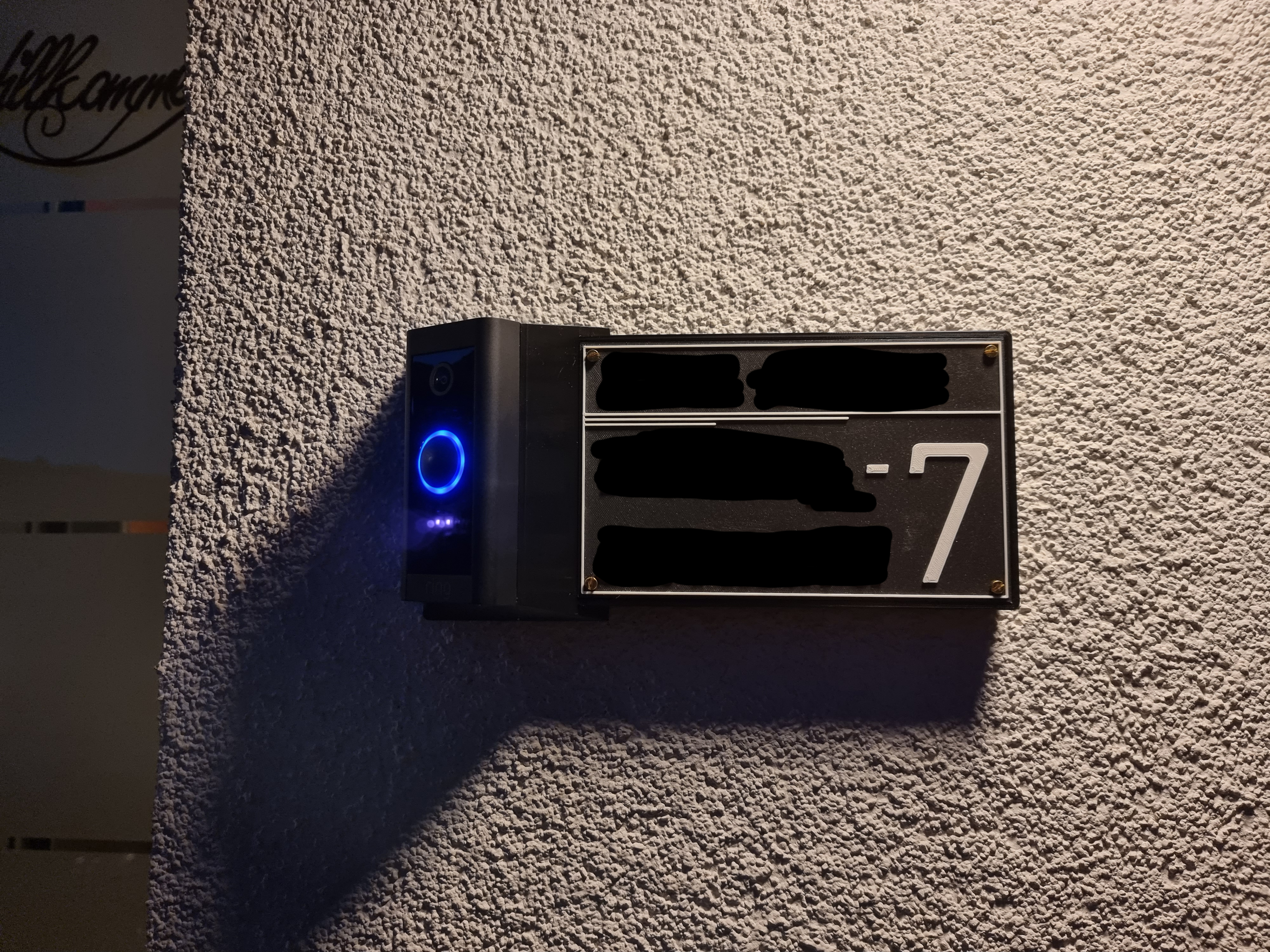 RING video doorbell - mounting unit with name faceplate