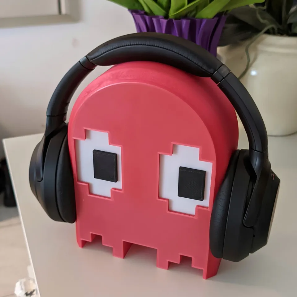 Pac Man Ghost Headphones Stand with storage box . by GLeZz