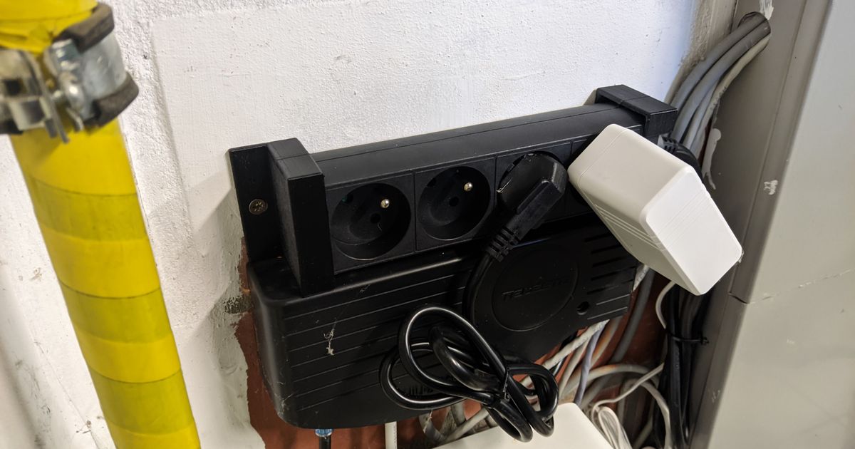 Power Strip Wall Mount Brackets by Kevin D Download free STL model