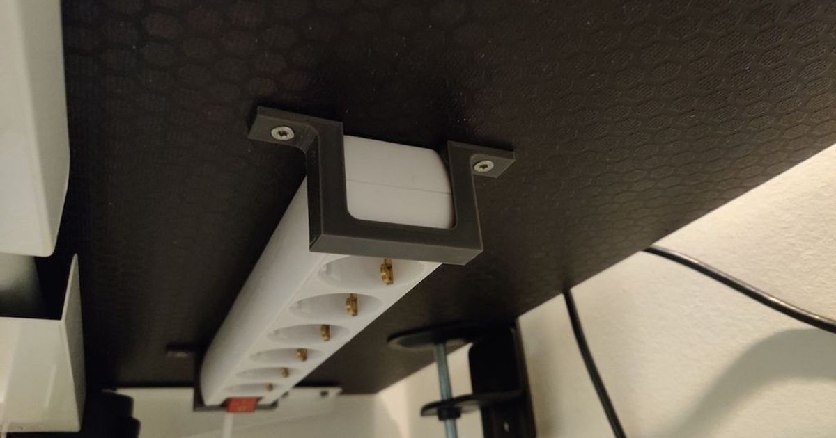 Parameterized Power Strip Mount by jodoll Download free STL model