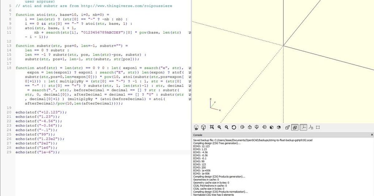 OpenSCAD ASCII to decimal number function by Jesse C | Download free ...