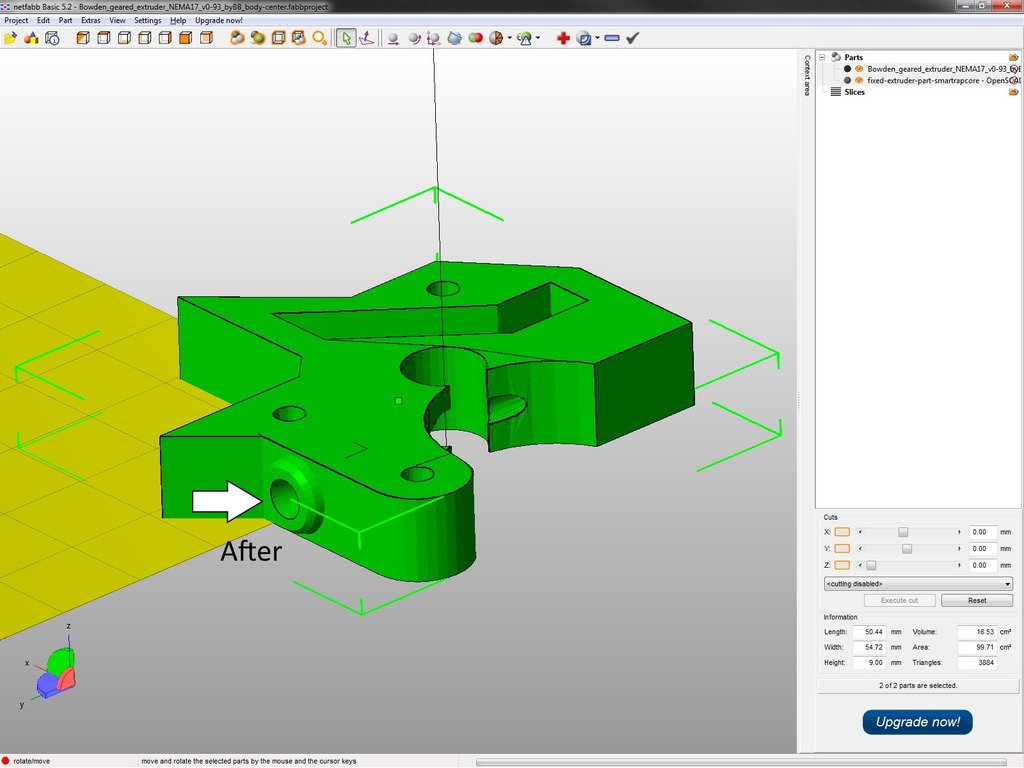 Fixed thread-able piece for SmartRap Core Extruder