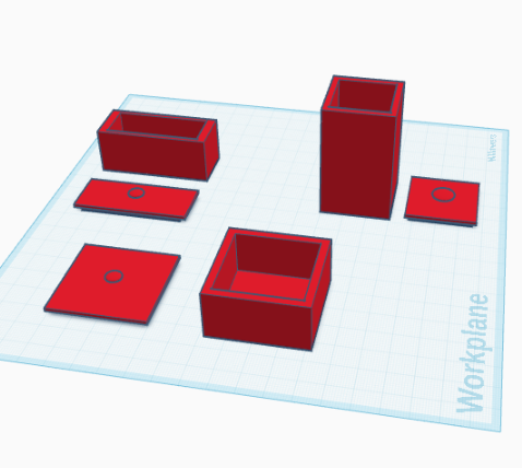 Different size storage boxes
