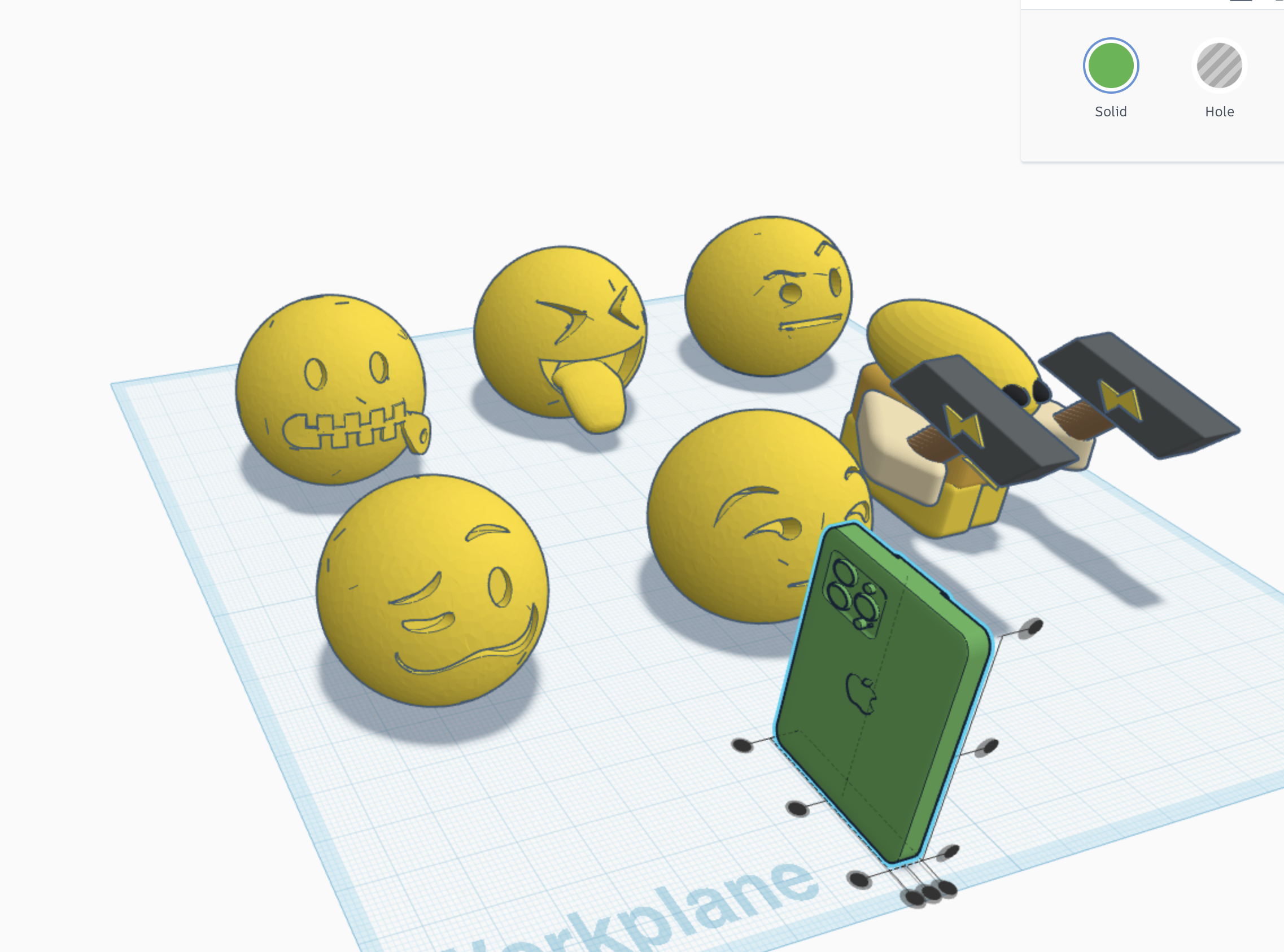 emojis, phone, character 3D model