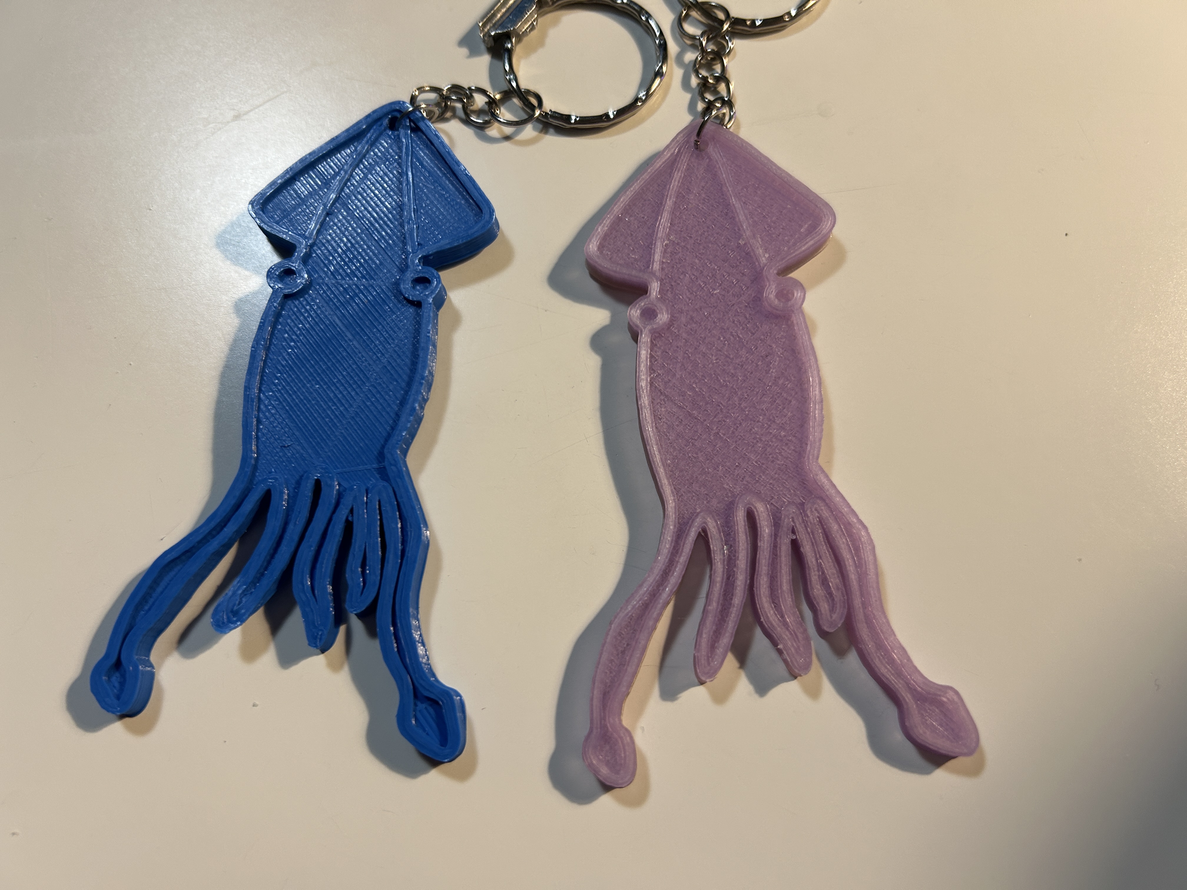 Minimalist Squid Keychain – Hand-Drawn Style