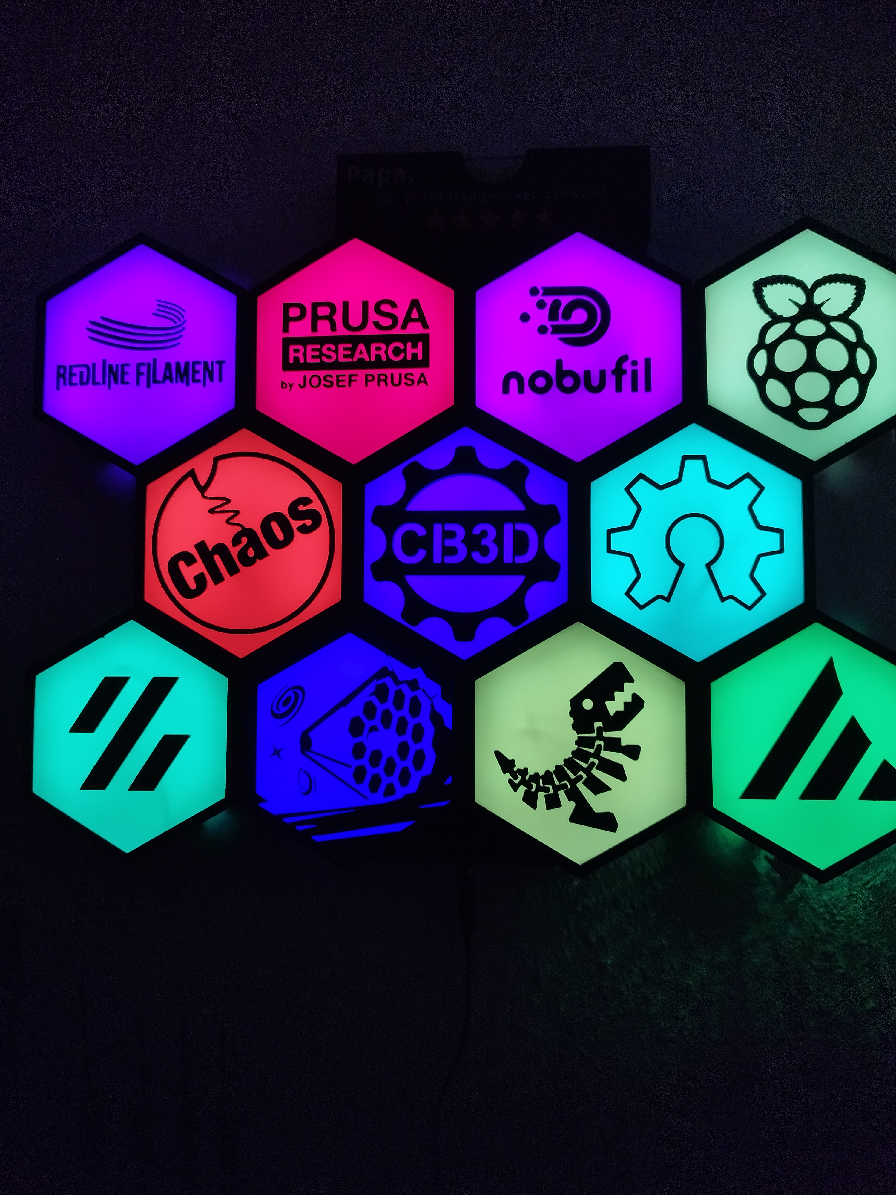 Logo-Tiles for Hexawall - Hexagon wall with led lights