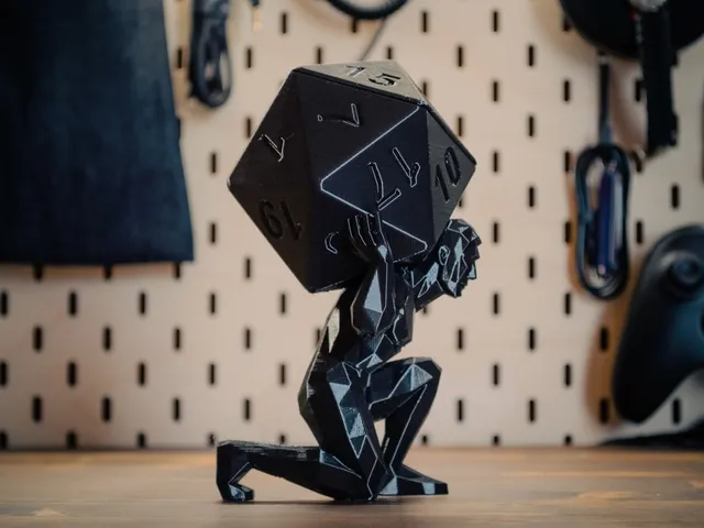 Low-Poly D20 Atlas DnD Figure