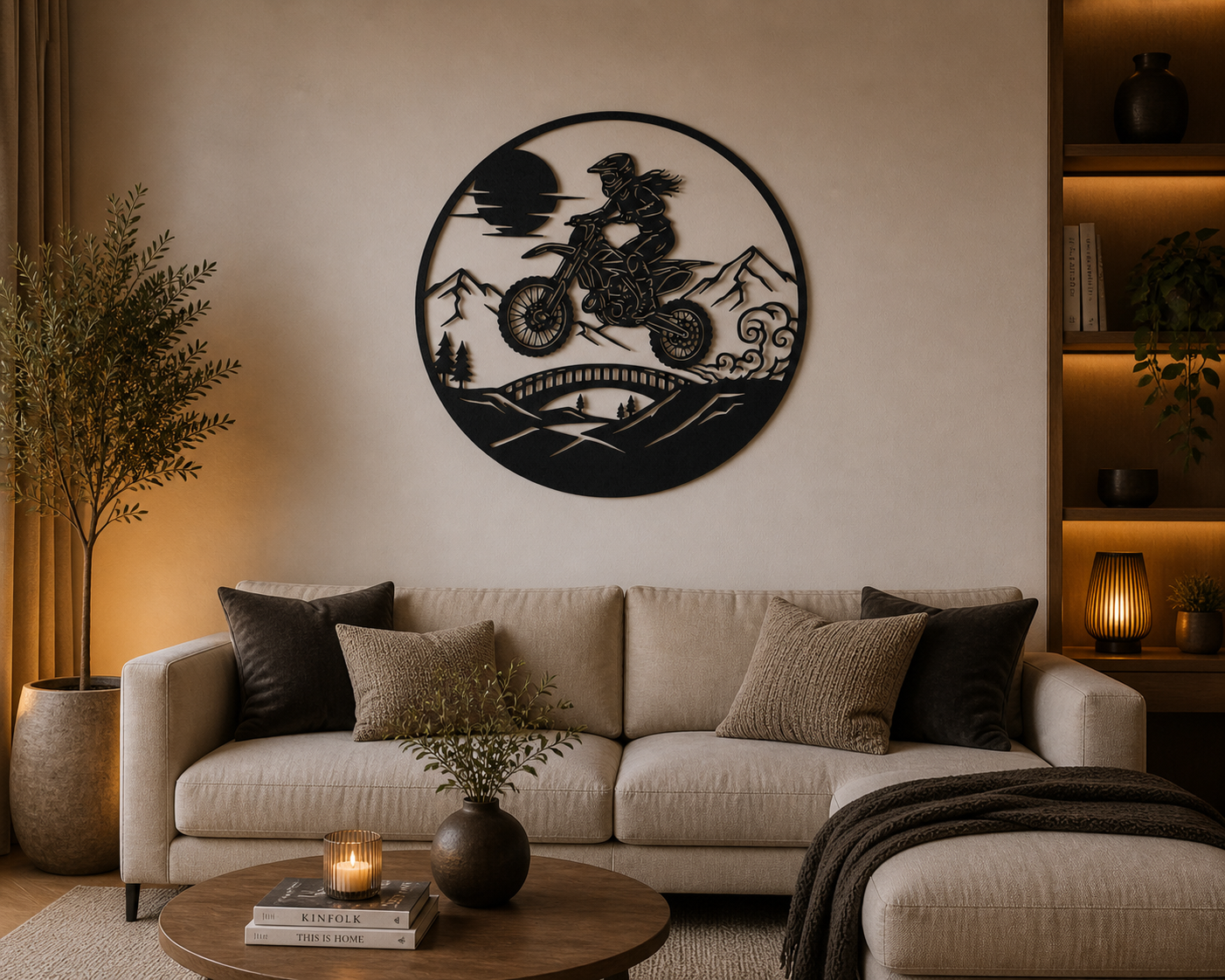 Motocross Rider 2D Wall Art