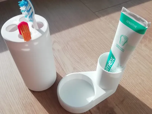 Toothbrush and toothpaste holder