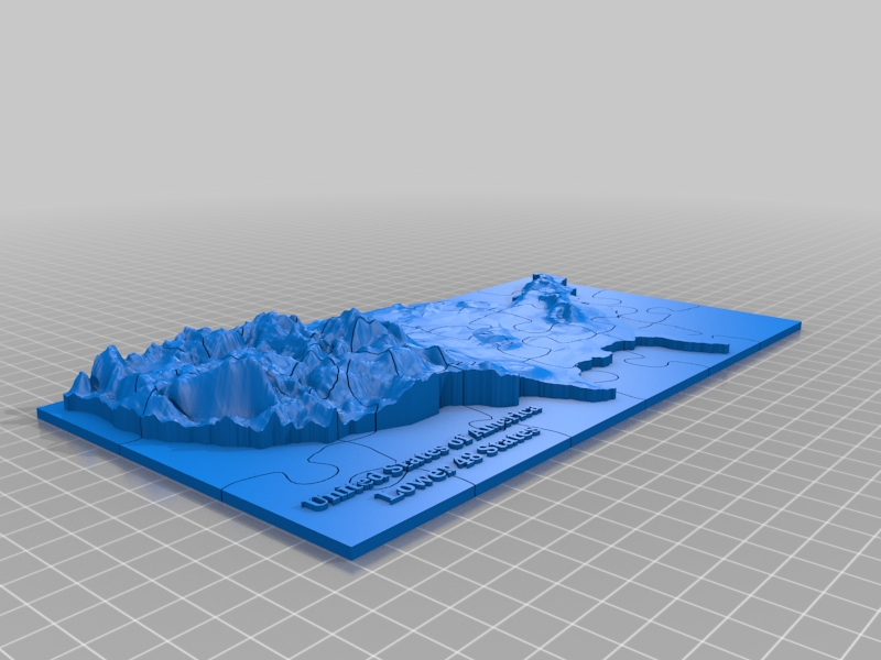 USA Topography Puzzle