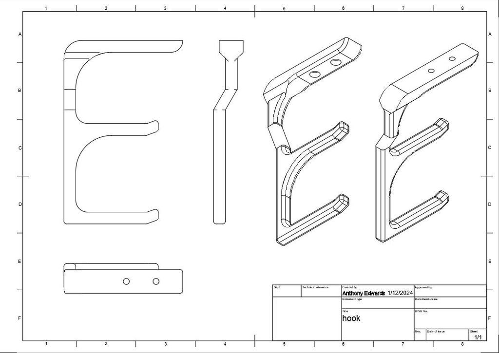 Miniatura 4 do modelo 3D Under Shelf Hooks