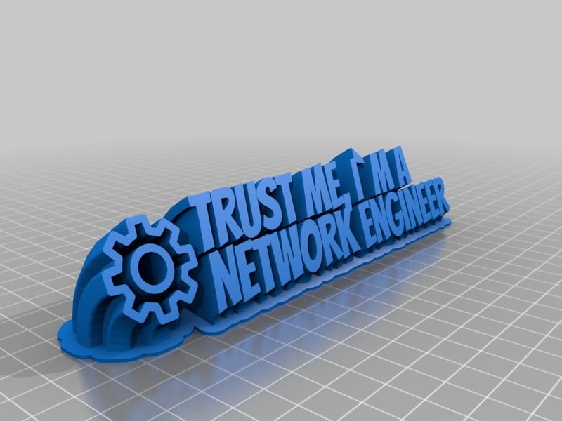 Sweeping 2-line name plate (Network Engineer)