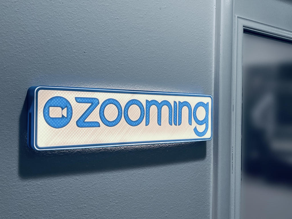 Zoom Session In Progress Sign (On Air Sign Remix) Shadow Box With LED Lighting (Zooming)