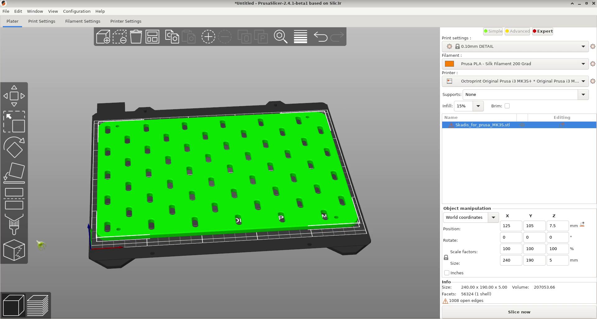 Spacer for the "Skadis for Prusa"